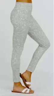 SPANX Jean-ish Speckled Grey White Ankle Shaping Leggings Womens Sz M L 20018R