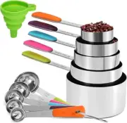 Measuring Cups and Spoons Set Stainless Steel 11 Piece for Cooking and Baking