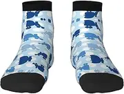 [JBYJBX] Blue Poodle Polka Dot Print Adult Socks Womens Mens Workout Thermal Cozy All-Season Gift Holiday Articles Use