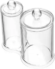 NOLITOY Acrylic Makeup Remover Storage Tube Easy Open Lid Desktop Cotton Swab Organizer Box