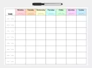 A4 Weekly Planner + marker w/ eraser (Daily-time schedule, magnetic, laminated)