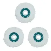 Floor Microfibre Mop Head Refills 360° Rotating Disc Round Spin MagicsMop 3 Pack