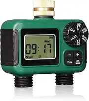 Sprinkler Timer, Water Timer Brass Inlet Water Sprinkler 2 Zone Irrigrtion for Garden Hose Digital Irrigation Yard Lawn