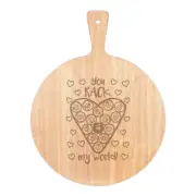 You Rack My World Pizza Board Paddle Wooden Funny Valentines Snooker Pool