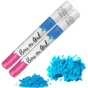 2pcs Confettified Holi Powder Smoke & Confetti Cannon Launcher Popper for Gender Reveal Party 45cm L Blue