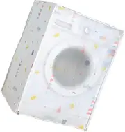 [SEWACC] Automatic Washing Machine Cover Peva Protector Case with Geometric Patterns for Home Use Dust and Water Resistant Washing Machine