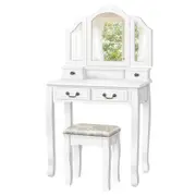 ALFORDSON Dressing Table Stool Foldable White