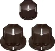 uxcell Guitar Effect Pedal Knob Set, 5/8" 13/32" Plastic Brass Insert Electric Guitar Knobs for Amplifier Guitar Bass Volume Control,Brown