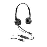 GRANDSTREAM GUV3000 Dual Ear USB Headset, Noise Canceling Microphone, HD Audio, 2m USB Cable, Suits Teams, Zoom, 3CX, Inline Controls