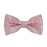 Paisley Bow Ties for Men Kids, Classic Adjustable Pre-Tied Medium Dusty Pink