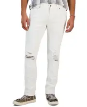 Sun + Stone Men's Lorcan Destroyed Slim-Fit Jeans in Blanco Wash White-29/32