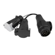 Towing Adapter 13 Plug Pin to 7 Pin 12N+12S Socket Towbar Electric Conversion Adapter Lead for Trai black
