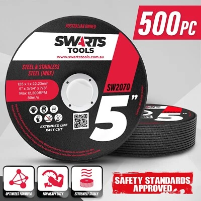 500pc 5" 125mm Angle Grinder Cutting Discs - Thin Cut Off Wheels Disks for Metal