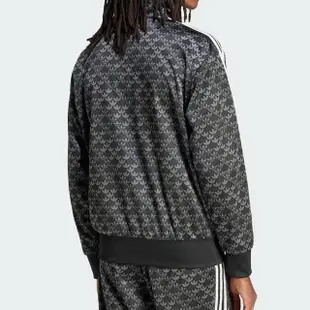 【adidas 愛迪達】Fb Mono Tt 男款 咖啡色 國際碼 立領 印花滿版 三葉草 運動 休閒 外套 IS0218