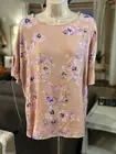 Women's FIRST LOOK Short Sleeve Swiss Dot Floral Top Mauve/Floral choose size