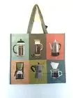 Coffee Lovers Cold Brew Drip French Press Reusable Grocery Gift Shopping Bag NEW
