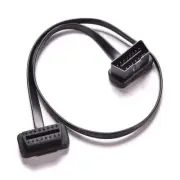 50X OBDⅡ60cm Thin 16Pin Noodle Male to Female Elbow ELM327 OBD2 Extension Cable