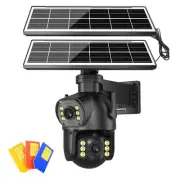 4K Solar Panel Wireless Outdoor Security Camera,4G Cellular Security Camera,D...
