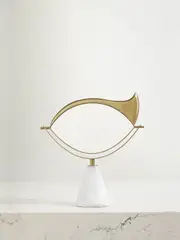 [L'Objet] L'Objet - + Lito Gold-plated Porcelain Marble Vanity Mirror - One size One size Gold