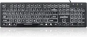 Perixx PERIBOARD-317 Wired Backlit USB Keyboard, Big Print Letter with White Illuminated LED, US English Layout,Black