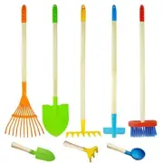 8pcs Kids Gardening Tools Kids Shovel Rake For Leaves Spade Hoe And Broom Yard T