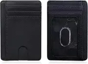 [Mmgoqqt] Card Holder Wallet, Wallet RFID Blocking Minimalist Credit Card Holder, Holds Cards and Bank Notes, Ideal for Travel (Black), Black, One Size, Classic