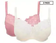 BEST SELLER TWO PACK Fayreform CORAL Bra Bras 18C Foxglove pink / Egret Rrp $100