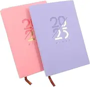 SECFOU 2pcs Portable Planner Organizer with Artificial Cover Multi Functional Academic Note Book for Students Smooth Writing for Daily Planning Scheduling Activities