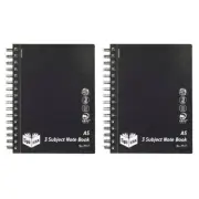2PK Spirax Black Cover 300 Pages A5 3 Subject Office/School Notebook Stationery