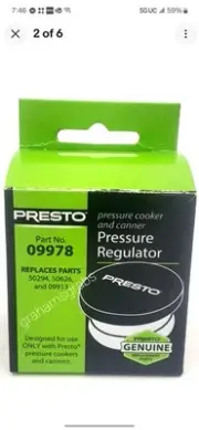 PRESTO 09978 PRESSURE COOKER & CANNER PRESSURE REGULATOR NEW IN BOX