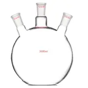 3000ml,24/40,3-Neck,Flat Bottom Glass Flask,Three Neck,Laboratory Boiling Bottle