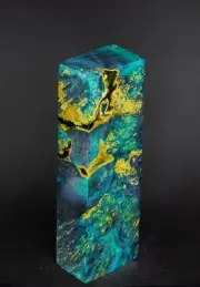 MAPLE BURL IN BLUE MARINE TONES & ALBINO DOTS 146*44*31 mm