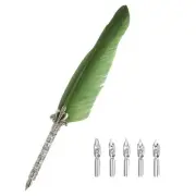 26.5cm/10.4" Calligraphy Feather Quill Pen for Calligraphy, Green
