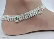 Anklet Silver Plated Ankle Chain Women Foot Bracelet Indian Payal 1 Pair Anklets
