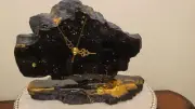 Rock Clock Black & Gold
