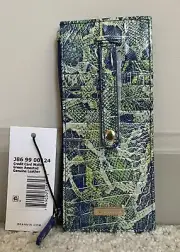 Brahmin Melbourne Credit Card Slim Wallet GREEN VIPER Blue Green Assorted NWT