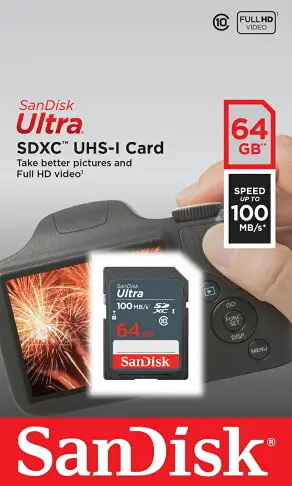 SanDisk 64GB 64G SDXC【100MB/s】Ultra SD UHS-I UHS C10 Class 10 SDSDUNR-064G 相機記憶卡