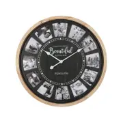 Willow & Silk Round Photo Gallery Collage Digital Wall Clock 70cm