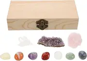 BIUDECO 1 Set Natural Crystal Mineral Specimens Unique Organic Crystals for Zen Meditation Yoga Feng Shui Home Decor Polished Stones Decorative Box