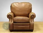 Barcalounger Leather Recliner Longhorn 7-4727 Chair Chaps Saddle Top Grain
