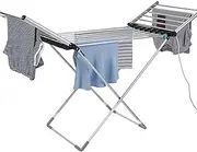 Heated Clothes Airer, Folding Indoor Electric Clothes Dryer, Electric Heated Clothes Dryer Airer, Portable Towel Warmer with Wings, Energy Efficient Laundry Dryer 20 Bars