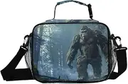 Sasquatch Dark Tree Insulated Lunch Box for Women Men - Ideal for Work, Picnics - Includes Adjustable Shoulder Strap