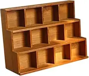GRIRIW Creative Vintage Wooden Storage Rack Cube Organizer for Home Office Material for Sundries Keys Makeup and More Stylish Desktop