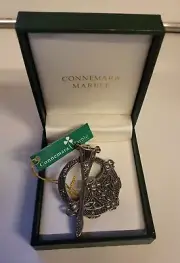 QVC J.C. Walsh Connemara Marble Sterling Silver Celtic Tara Brooch Pin NEW NWT