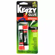 Krazy Glue 2-PACK #1 SUPER GLUE ALL PURPOSE PRECISION TIP ONE DROP APPLICATOR