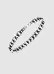 GUESS Black Silver Bicycle Chain Bracelet