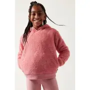 Athleta So Snug Sherpa Hoodie 2.0 Girls Large Aphrodite Pink New Long Sleeve