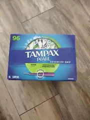 Tampax Pearl Tampons Advanced Grip Regular Lite Super Ultra Unscented, 96 Count
