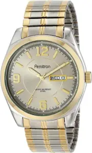 Armitron Men's Day/Date Easy To Read Metal Expansion Bracelet Watch, 20/4591