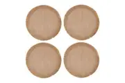 4pc Mikasa Round Hessian Dining Table Placemat Set Natural 38cm